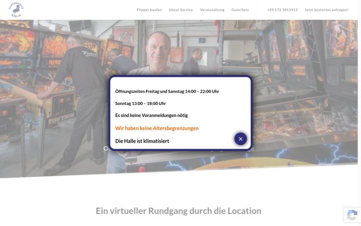 Screenshot of flipperhalle.de
