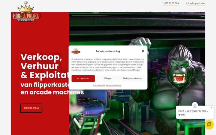 Screenshot of flipperkast.nl
