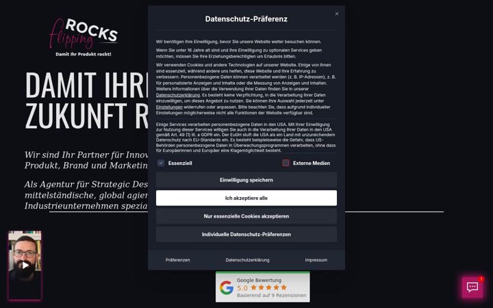 Snímek obrazovky flippingrocks.de