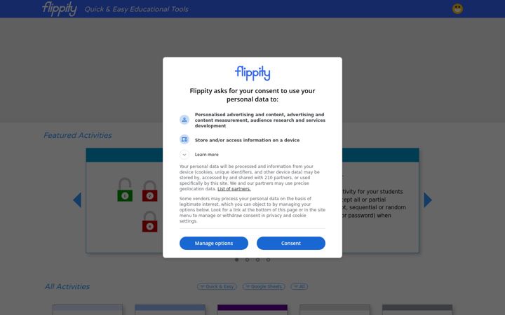 Screenshot of flippity.net