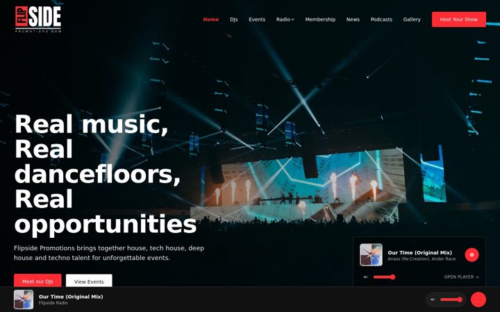 Screenshot of flipsidepromotions.com