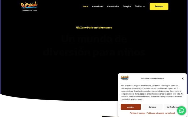 Screenshot of flipzonepark.com