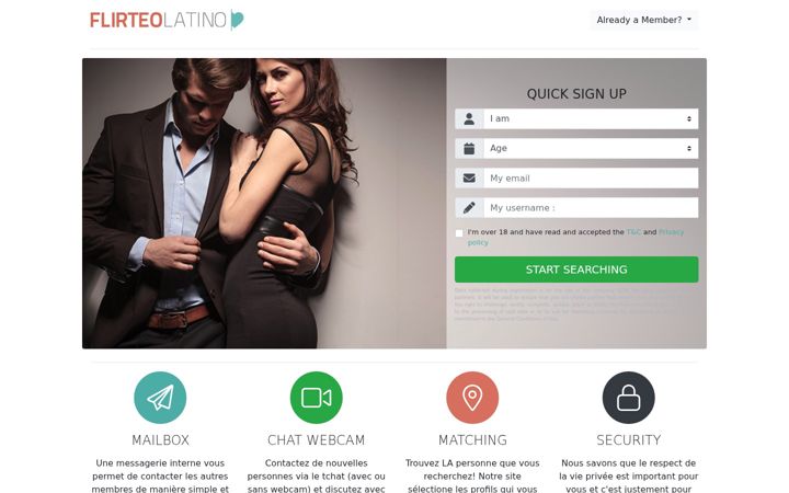 Screenshot of flirteolatino.com