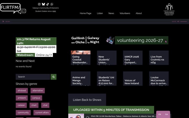 Captura de pantalla de flirtfm.ie