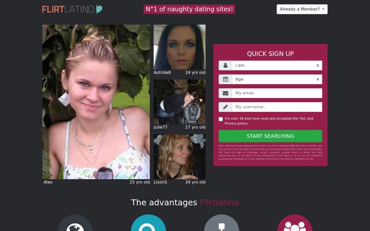 Screenshot of flirtlatino.com