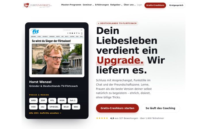 Screenshot of flirtuniversity.de