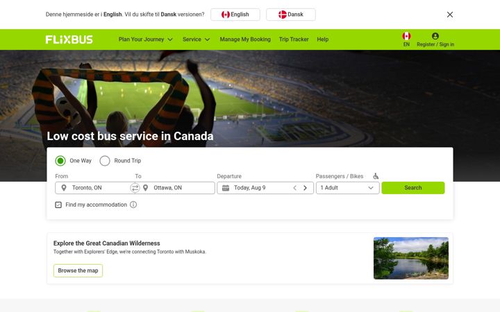 Screenshot di flixbus.ca