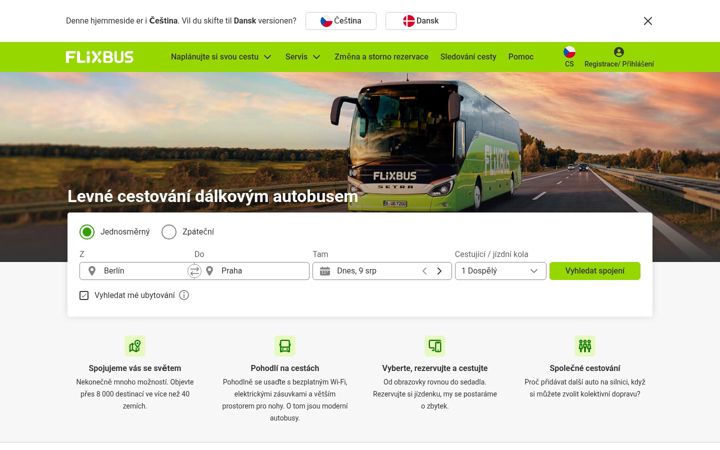 Screenshot of flixbus.cz