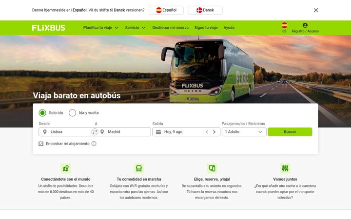 Screenshot of flixbus.es