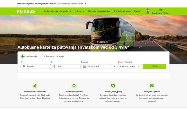 Screenshot of flixbus.hr