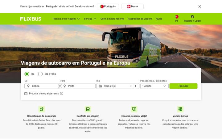 Screenshot of flixbus.pt