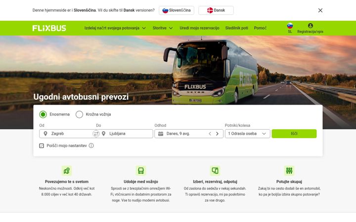 Screenshot of flixbus.si