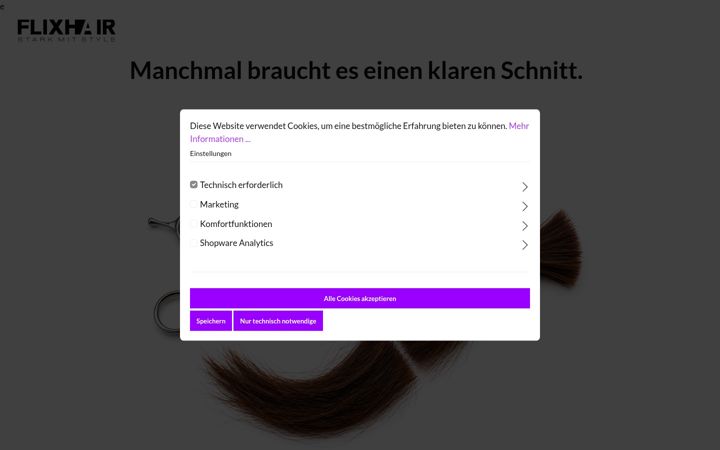 Screenshot of flixhair.com