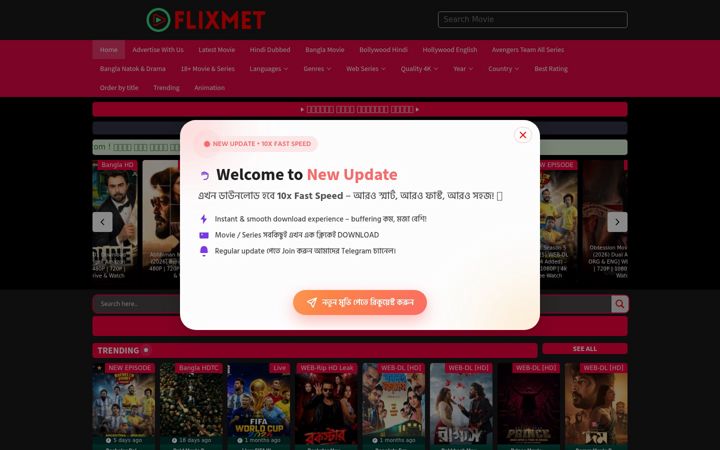 Snímek obrazovky flixmet.net