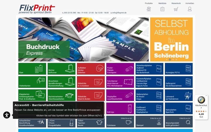 Screenshot of flixprint.de