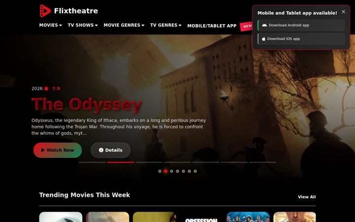 Screenshot of flixtheatre.com
