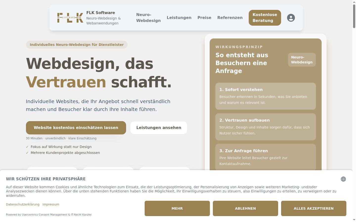 Screenshot of the consent banner shown before any interaction
