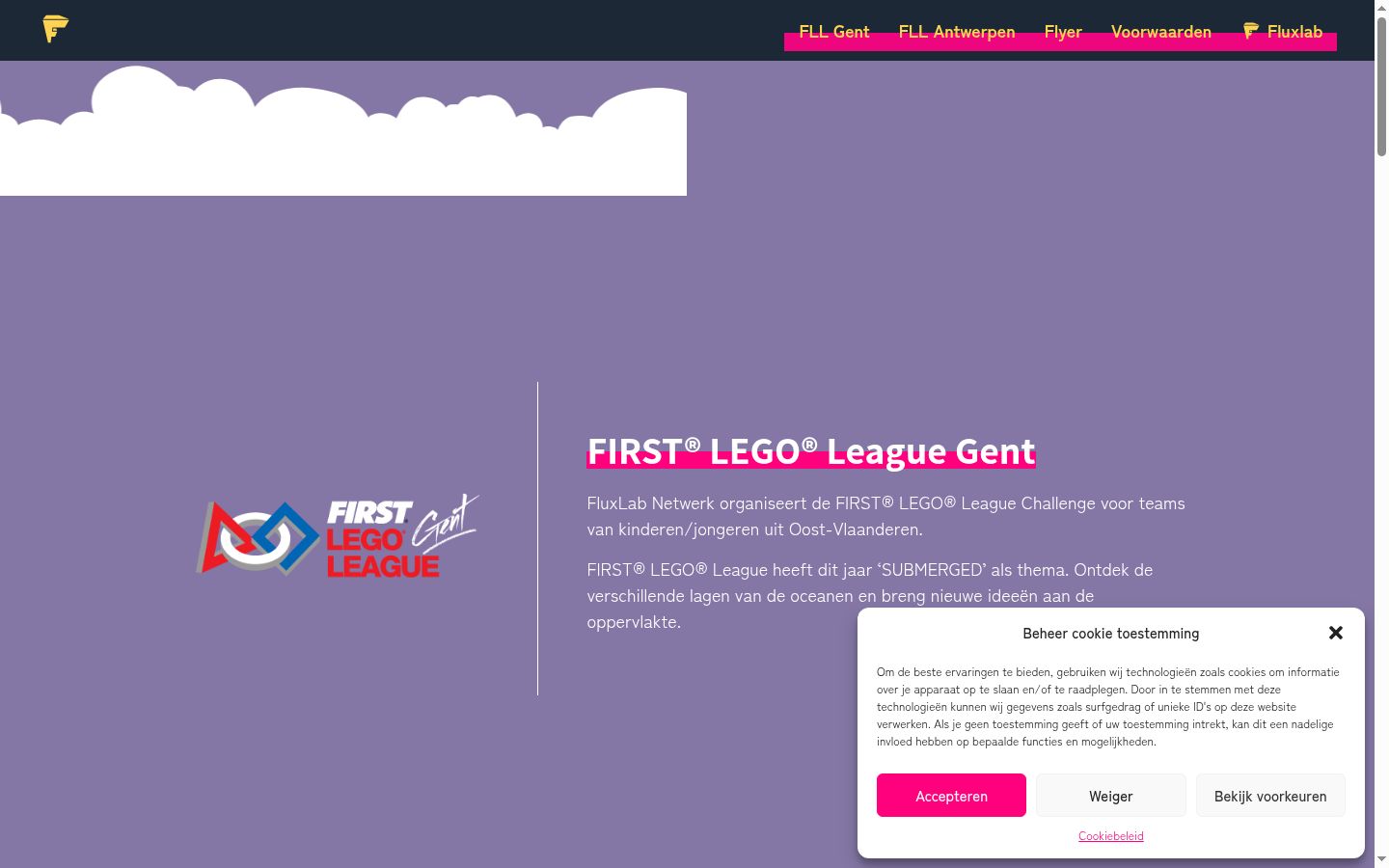 Screenshot del banner di consenso mostrato prima di qualsiasi interazione