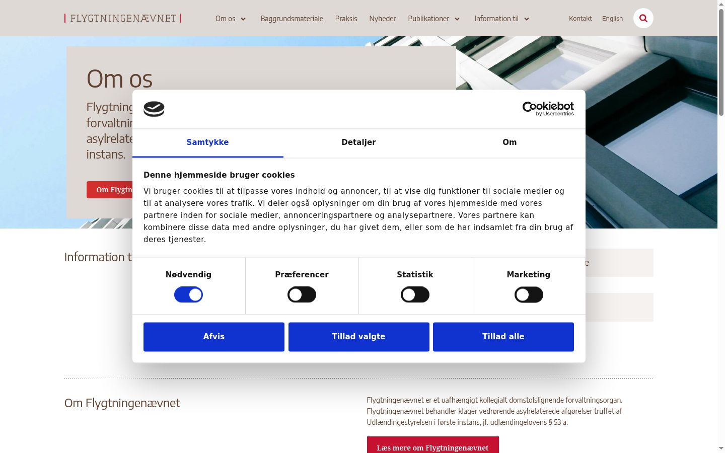 Snimka zaslona bannera za privolu prikazanog prije bilo kakve interakcije