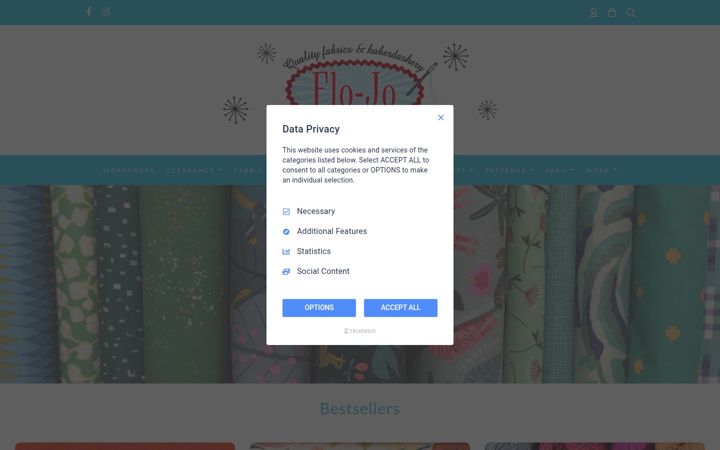Screenshot του flo-jofabrics.co.uk