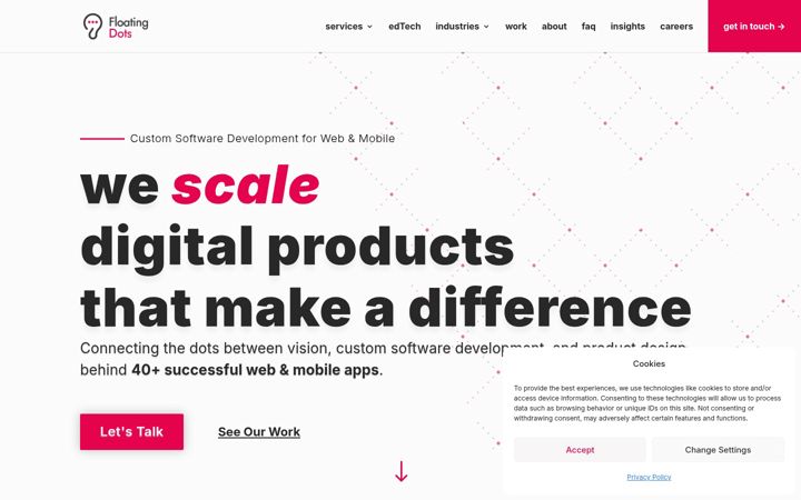 Captură de ecran a floatingdots.co