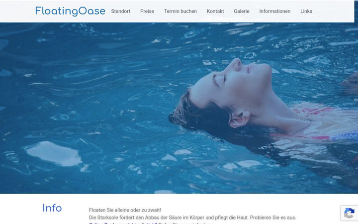 Screenshot of floatingoase.ch