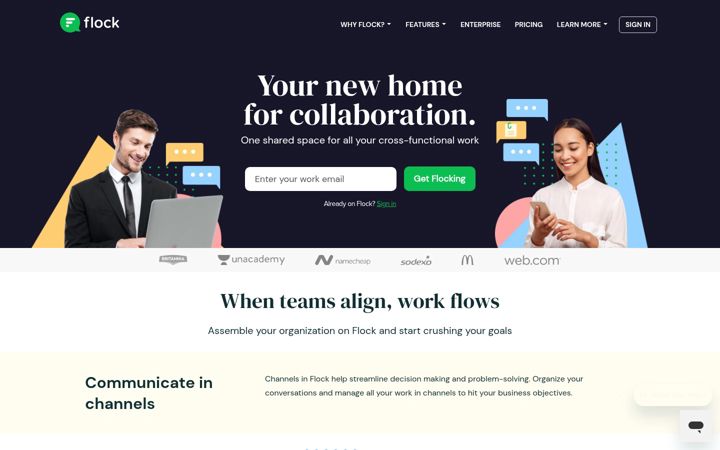 Screenshot of flock.co