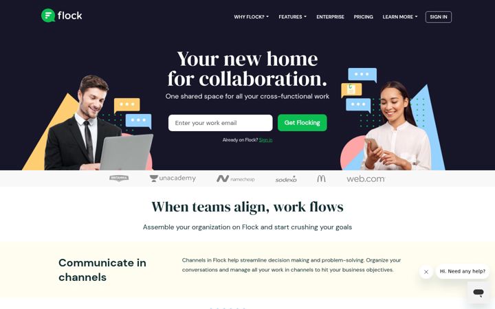 Captura de ecrã de flock.com