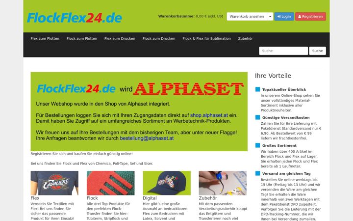 Screenshot of flockflex24.com