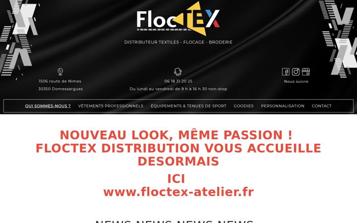 Screenshot of floctex-distribution.fr