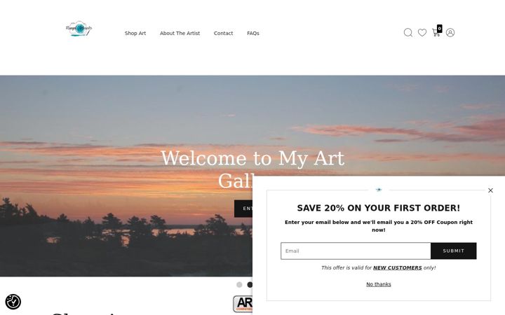 Screenshot of floegelartworks.com