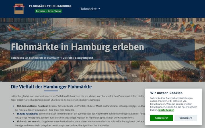 Screenshot ta' flohmarkt-hamburg.de
