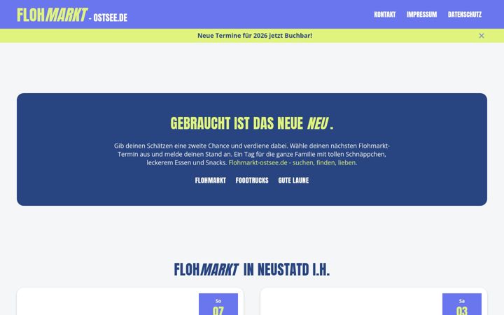 Screenshot ta' flohmarkt-ostsee.de