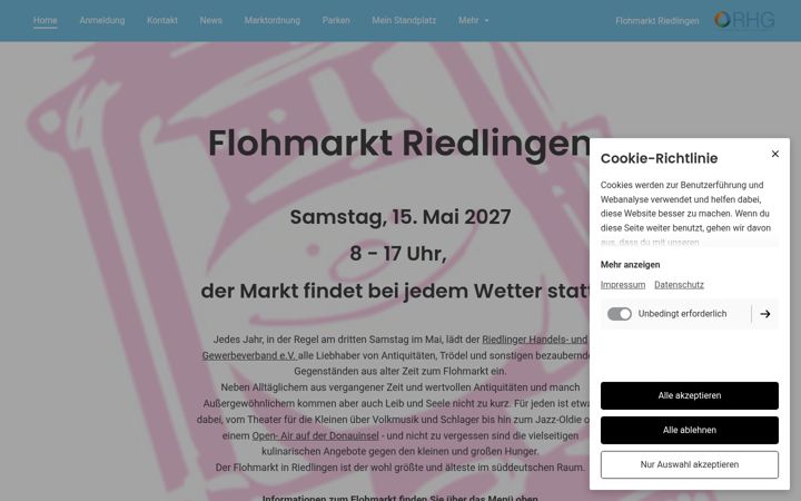 Screenshot of flohmarkt-riedlingen.de