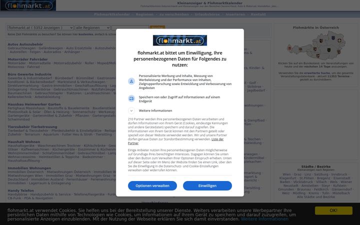 Screenshot of flohmarkt.at