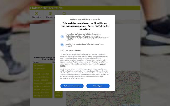 Képernyőkép: flohmarktheute.de