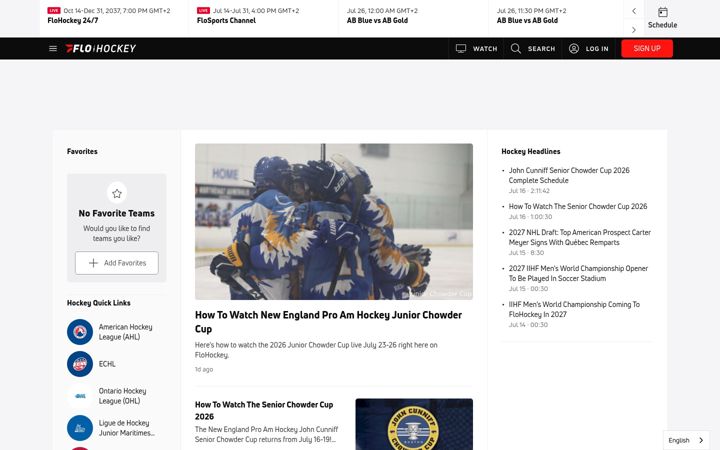 Skærmbillede af flohockey.tv