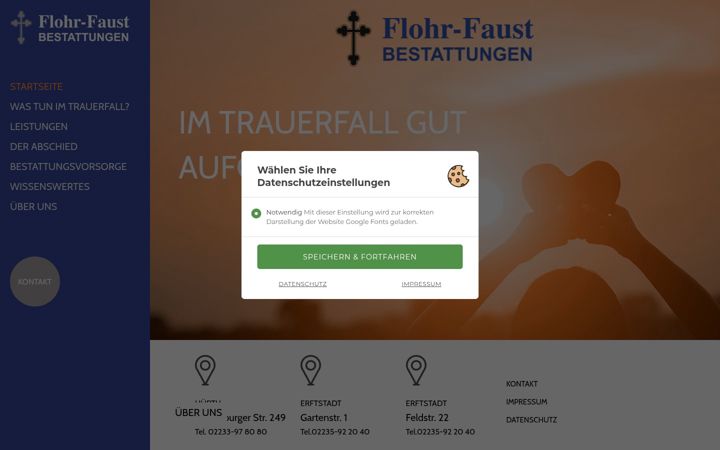 Képernyőkép: flohr-faust-bestattungen.de