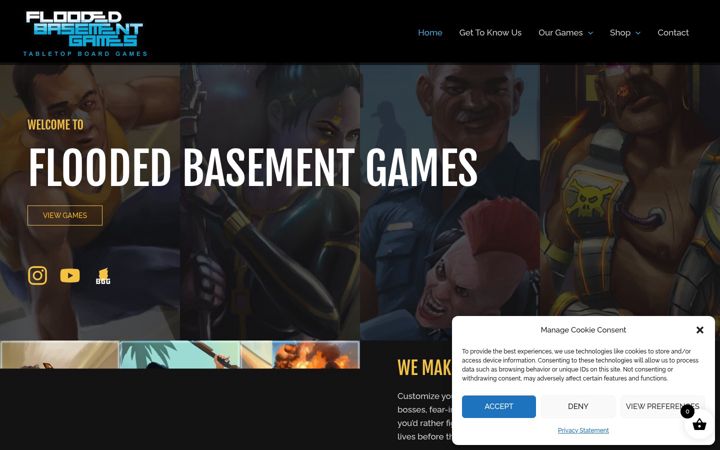 Screenshot of floodedbasementgames.com