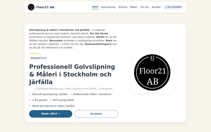 Skärmbild av floor21.se
