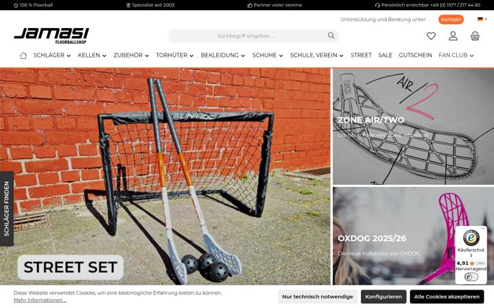 Screenshot of floorball-shop.de