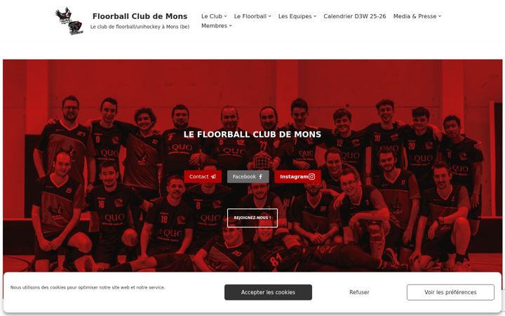 Screenshot of floorballmons.be