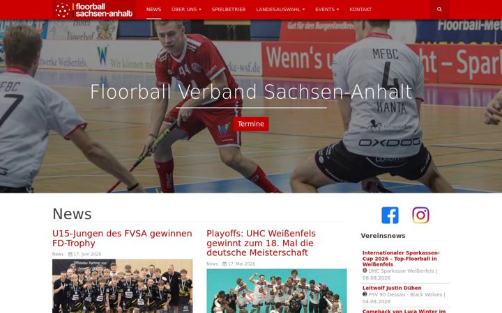 Zrzut ekranu floorballsachsenanhalt.de