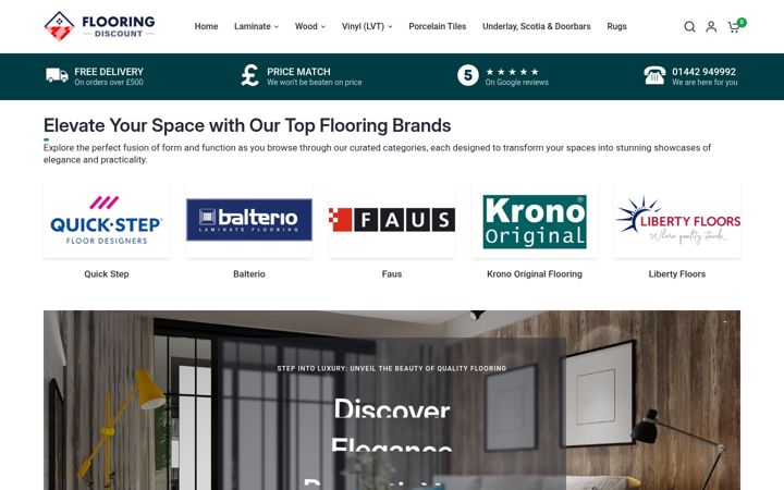 Skærmbillede af flooringdiscount.co.uk