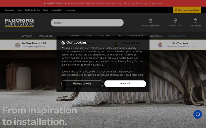Screenshot of flooringsuperstore.com