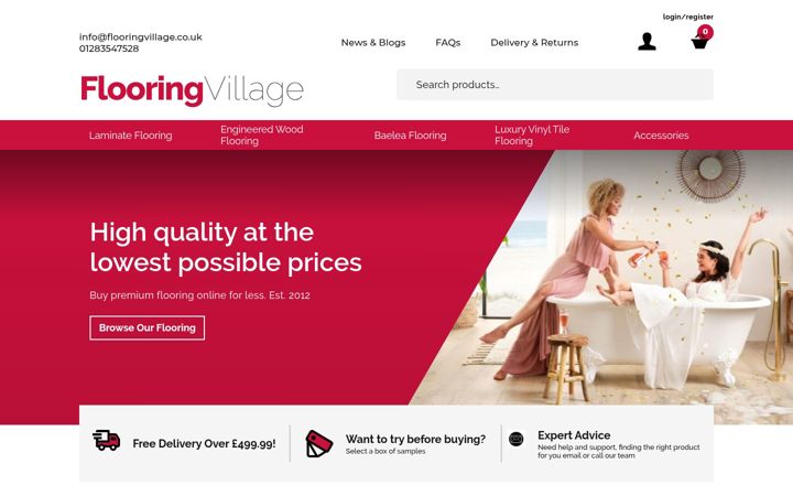 Skærmbillede af flooringvillage.co.uk