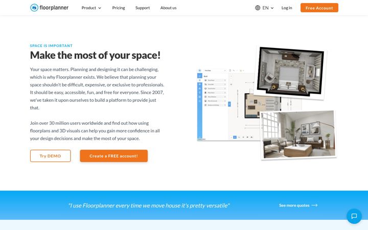 Captura de ecrã de floorplanner.com