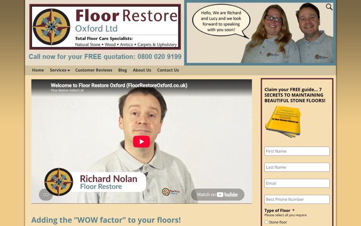 Skärmbild av floorrestoreoxford.co.uk