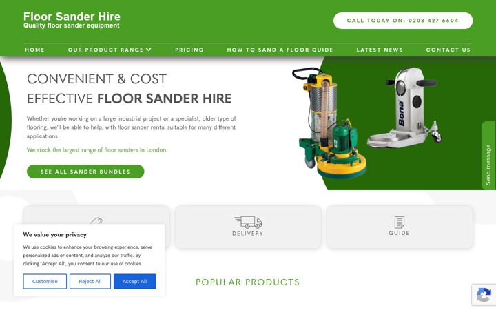 Screenshot of floorsanderhirelondon.co.uk