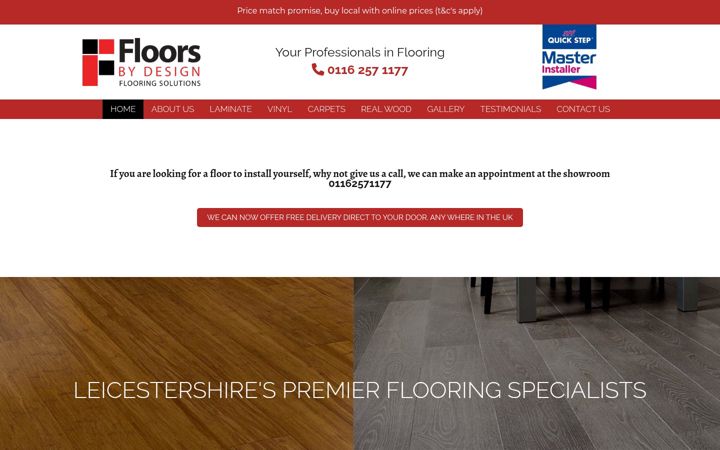 Skärmbild av floorsbydesignleicester.co.uk